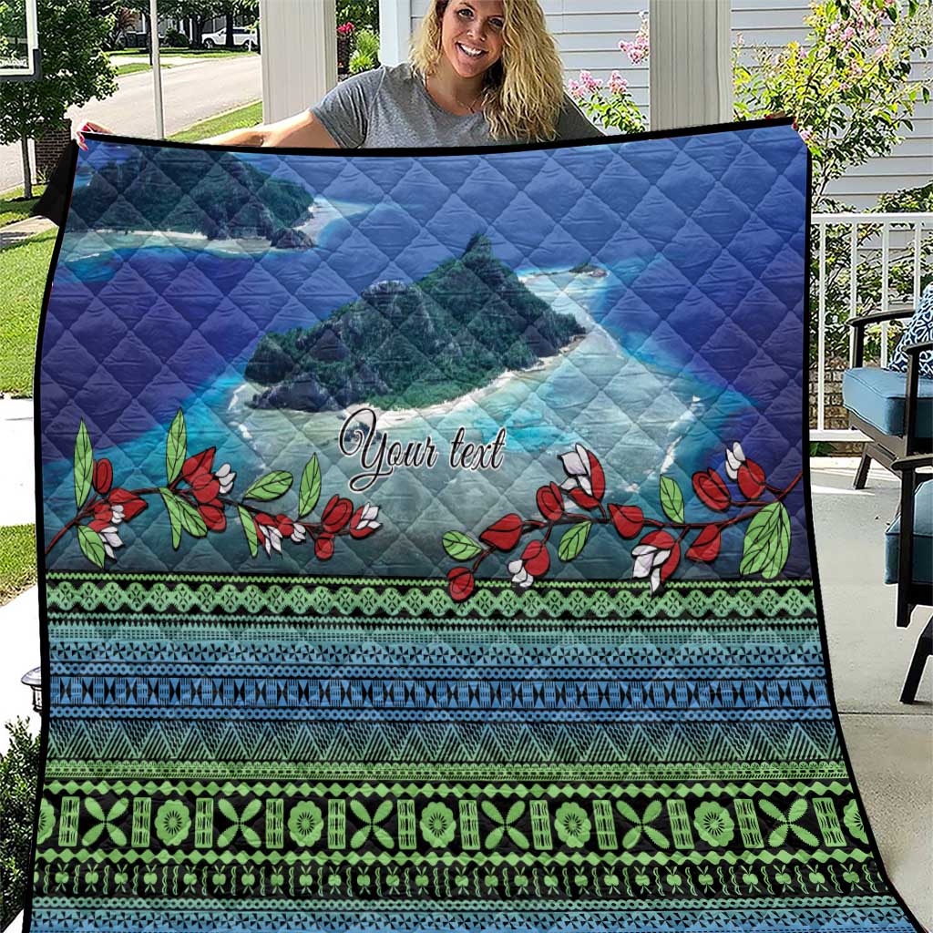 Personalised Fiji Viti Levu Quilt Tagimoucia and Tapa Tribal Pattern