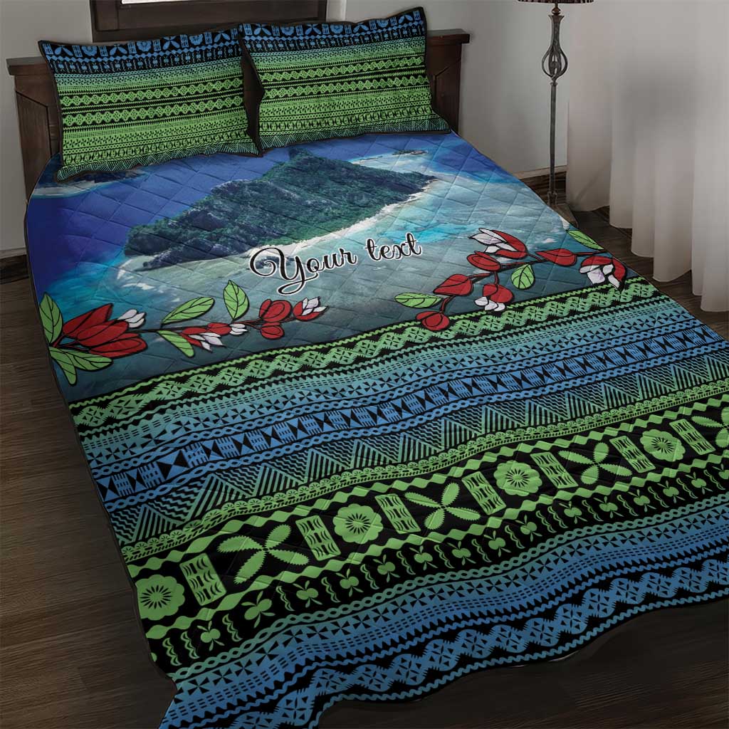 Personalised Fiji Viti Levu Quilt Bed Set Tagimoucia and Tapa Tribal Pattern