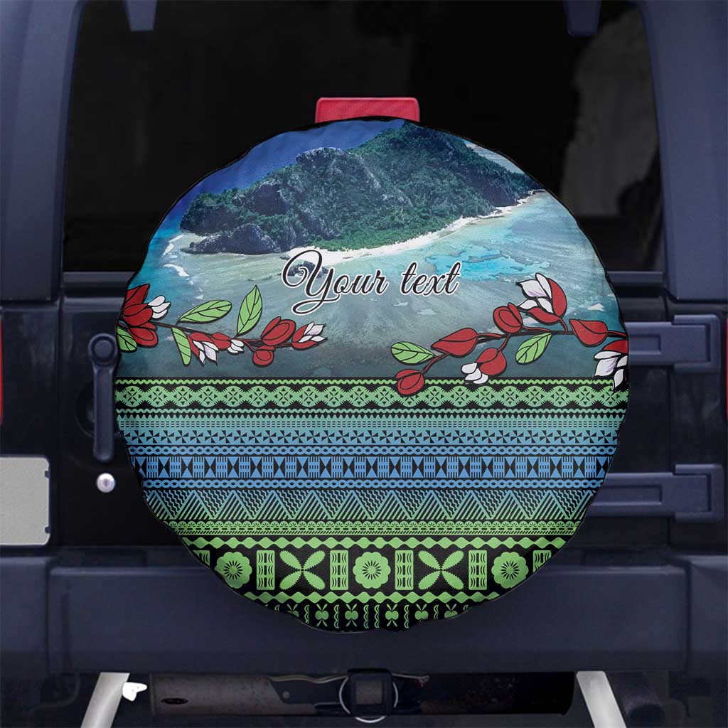 Personalised Fiji Viti Levu Spare Tire Cover Tagimoucia and Tapa Tribal Pattern LT9 - Polynesian Pride