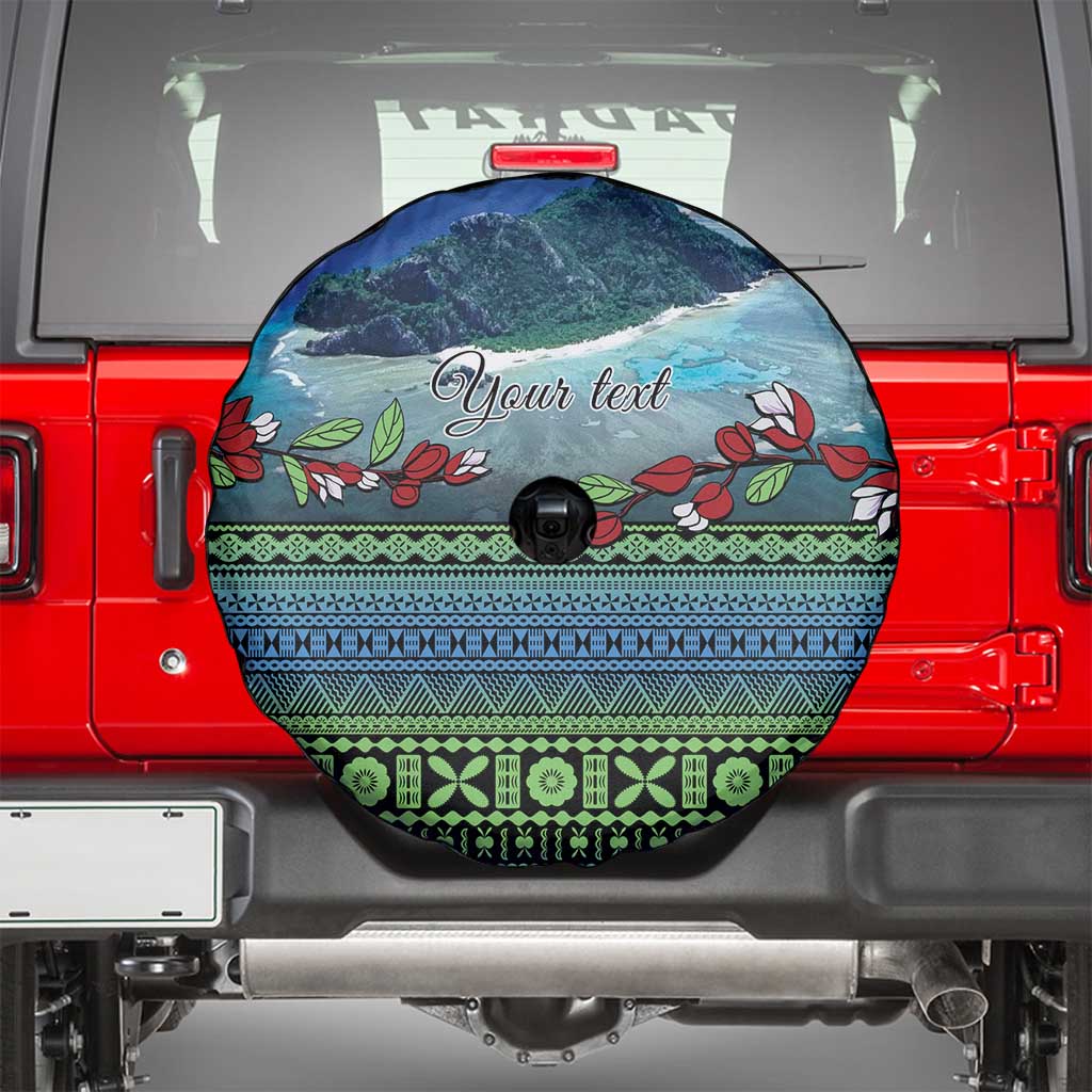 Personalised Fiji Viti Levu Spare Tire Cover Tagimoucia and Tapa Tribal Pattern LT9 - Polynesian Pride