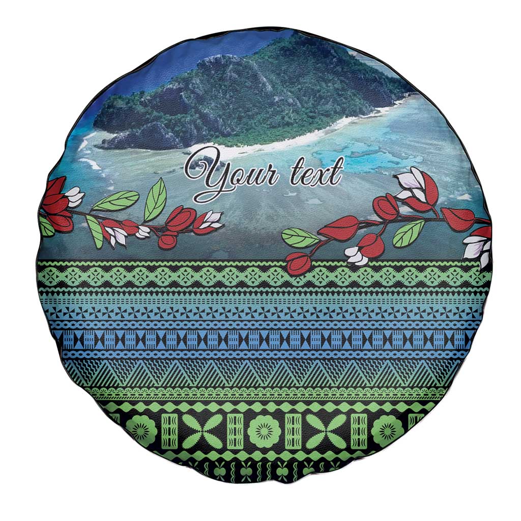 Personalised Fiji Viti Levu Spare Tire Cover Tagimoucia and Tapa Tribal Pattern LT9 - Polynesian Pride
