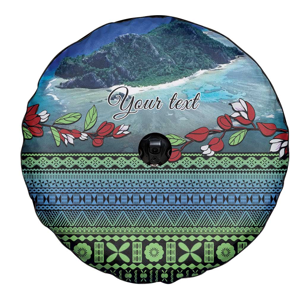 Personalised Fiji Viti Levu Spare Tire Cover Tagimoucia and Tapa Tribal Pattern LT9 - Polynesian Pride