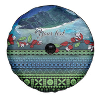 Personalised Fiji Viti Levu Spare Tire Cover Tagimoucia and Tapa Tribal Pattern LT9 - Polynesian Pride