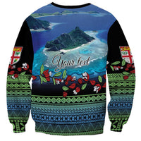 Personalised Fiji Viti Levu Sweatshirt Tagimoucia and Tapa Tribal Pattern LT9 - Polynesian Pride