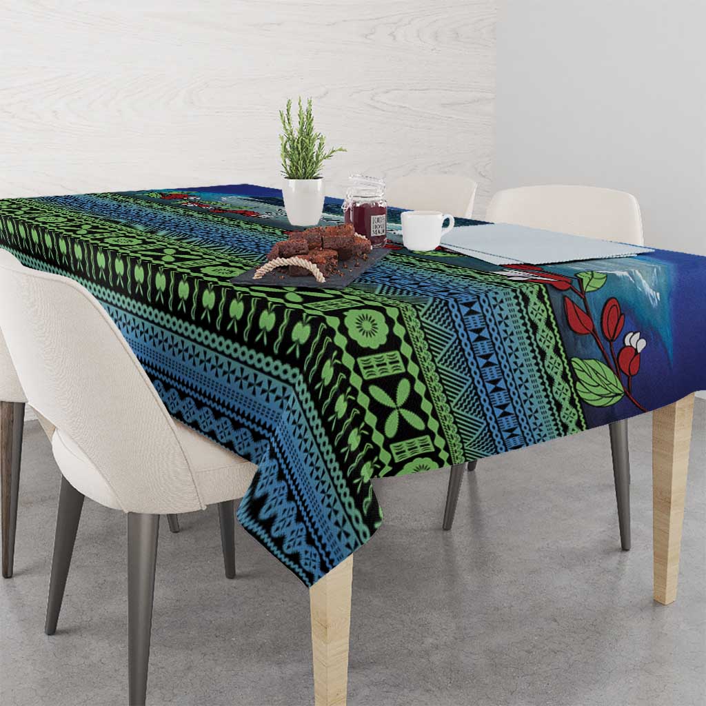 Personalised Fiji Viti Levu Tablecloth Tagimoucia and Tapa Tribal Pattern LT9 - Polynesian Pride