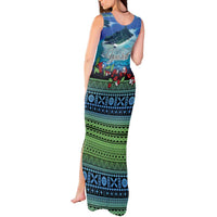 Personalised Fiji Viti Levu Tank Maxi Dress Tagimoucia and Tapa Tribal Pattern LT9 - Polynesian Pride