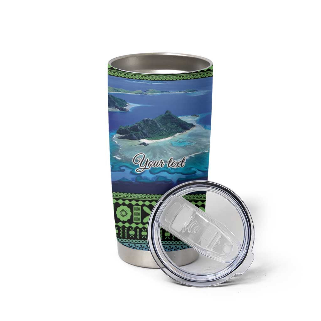 Personalised Fiji Viti Levu Tumbler Cup Tagimoucia and Tapa Tribal Pattern LT9 - Polynesian Pride
