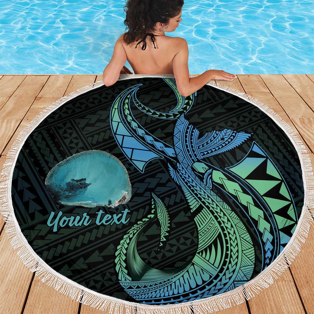 Personalised Hawaii Kure Atoll Beach Blanket Holaniku Coral Reef with Polynesian Tribal LT9 - Polynesian Pride