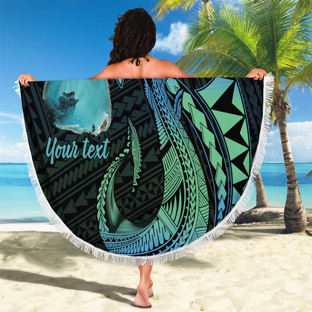 Personalised Hawaii Kure Atoll Beach Blanket Holaniku Coral Reef with Polynesian Tribal LT9 - Polynesian Pride