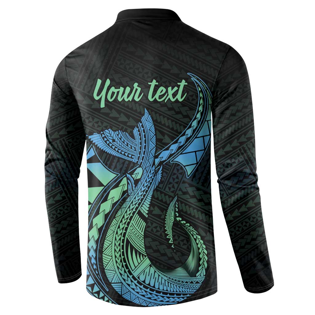 Personalised Hawaii Kure Atoll Button Sweatshirt Holaniku Coral Reef with Polynesian Tribal LT9 - Polynesian Pride