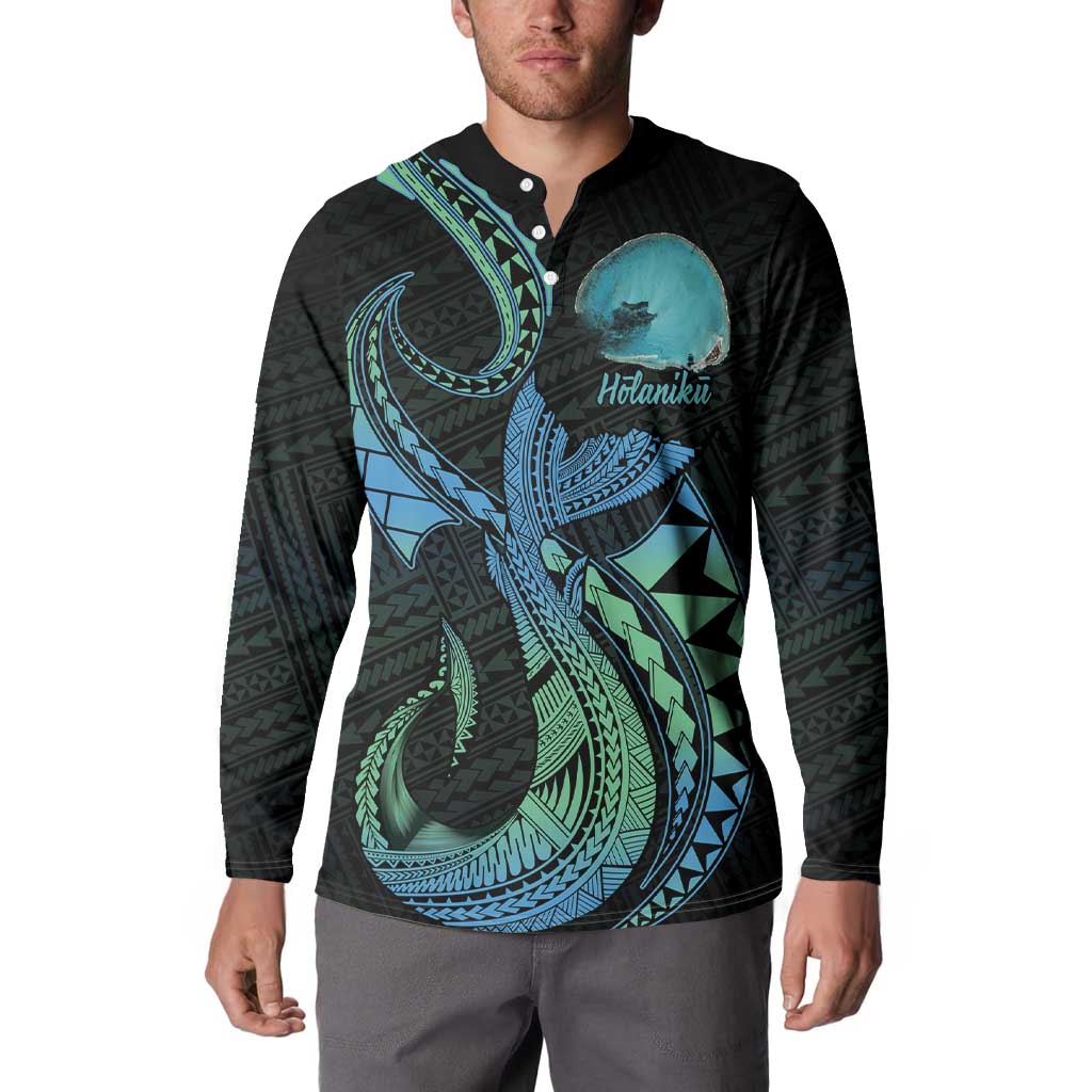 Personalised Hawaii Kure Atoll Button Sweatshirt Holaniku Coral Reef with Polynesian Tribal LT9 - Polynesian Pride