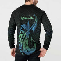 Personalised Hawaii Kure Atoll Button Sweatshirt Holaniku Coral Reef with Polynesian Tribal LT9 - Polynesian Pride