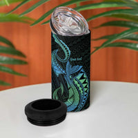 Personalised Hawaii Kure Atoll 4 in 1 Can Cooler Tumbler Holaniku Coral Reef with Polynesian Tribal