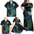 Personalised Hawaii Kure Atoll Family Matching Off Shoulder Maxi Dress and Hawaiian Shirt Holaniku Coral Reef with Polynesian Tribal