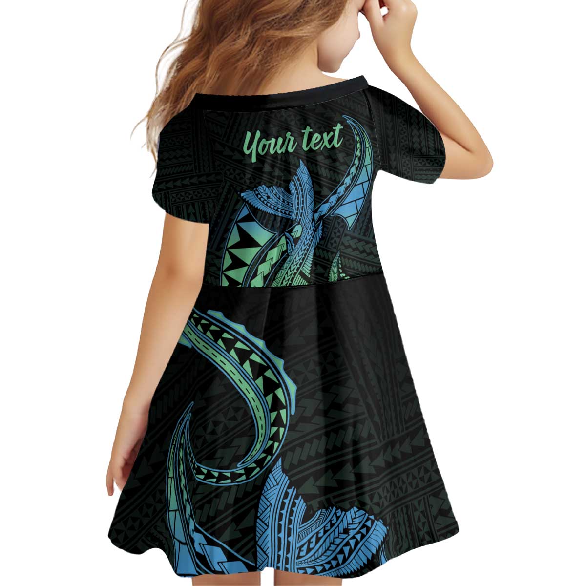 Personalised Hawaii Kure Atoll Family Matching Off Shoulder Short Dress and Hawaiian Shirt Holaniku Coral Reef with Polynesian Tribal