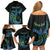 Personalised Hawaii Kure Atoll Family Matching Off Shoulder Short Dress and Hawaiian Shirt Holaniku Coral Reef with Polynesian Tribal