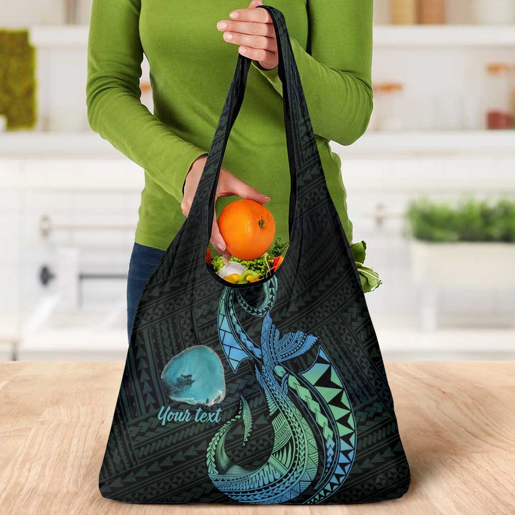 Personalised Hawaii Kure Atoll Grocery Bag Holaniku Coral Reef with Polynesian Tribal LT9 - Polynesian Pride