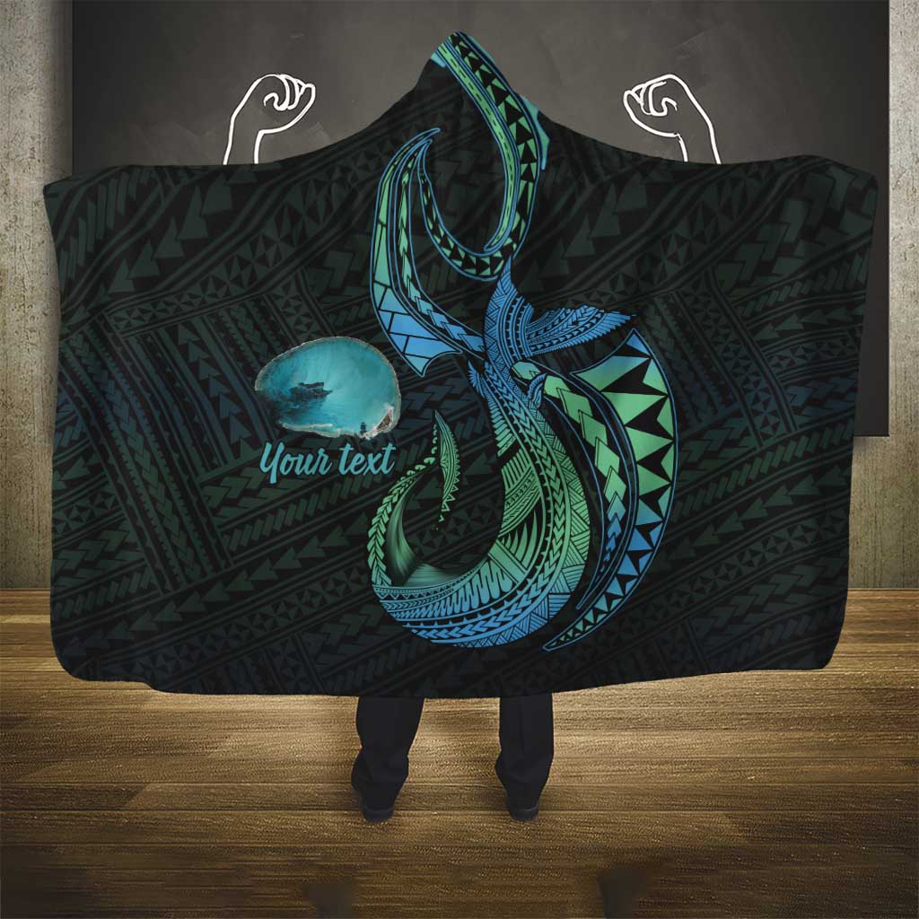 Personalised Hawaii Kure Atoll Hooded Blanket Holaniku Coral Reef with Polynesian Tribal LT9 - Polynesian Pride