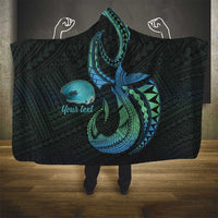 Personalised Hawaii Kure Atoll Hooded Blanket Holaniku Coral Reef with Polynesian Tribal LT9 - Polynesian Pride