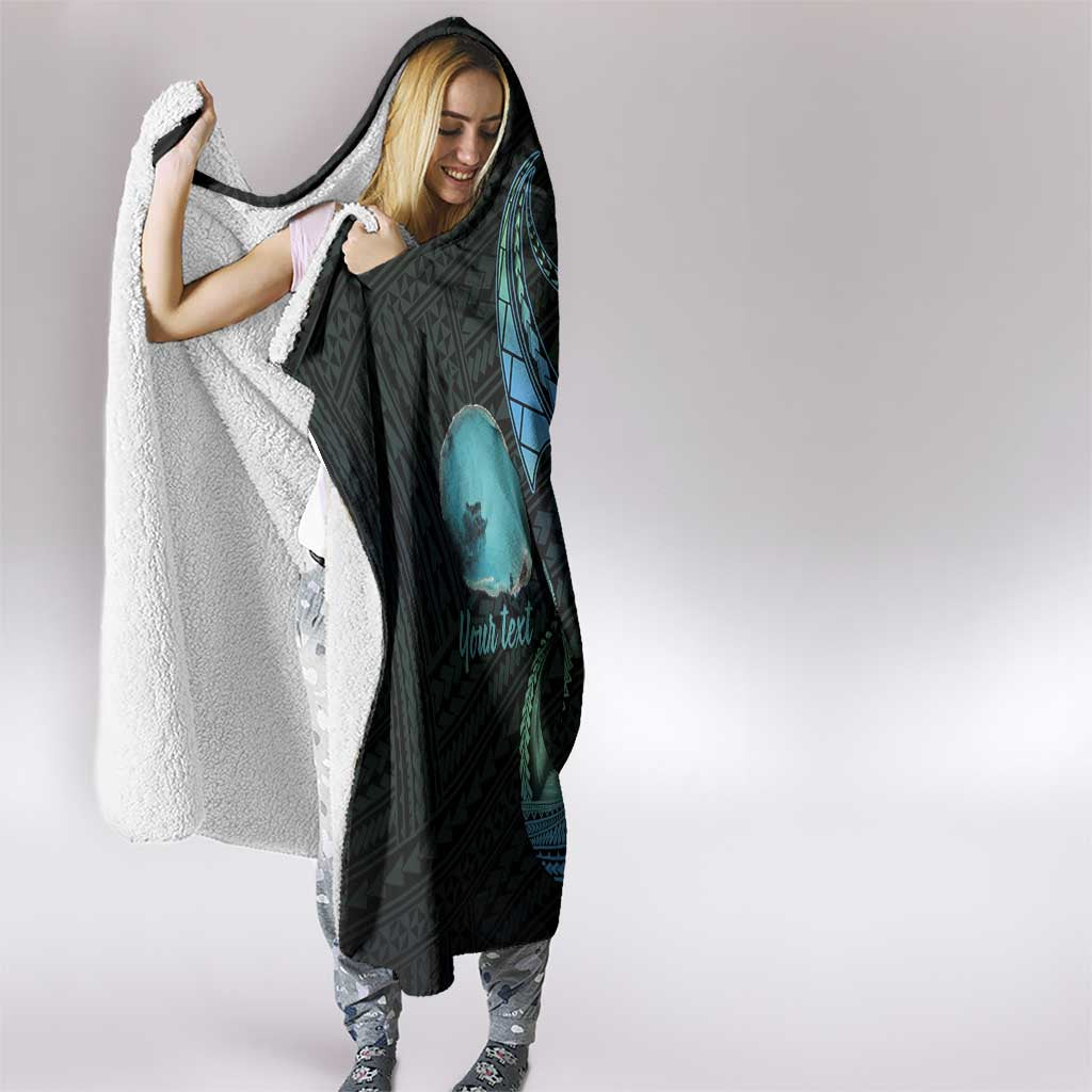Personalised Hawaii Kure Atoll Hooded Blanket Holaniku Coral Reef with Polynesian Tribal LT9 - Polynesian Pride