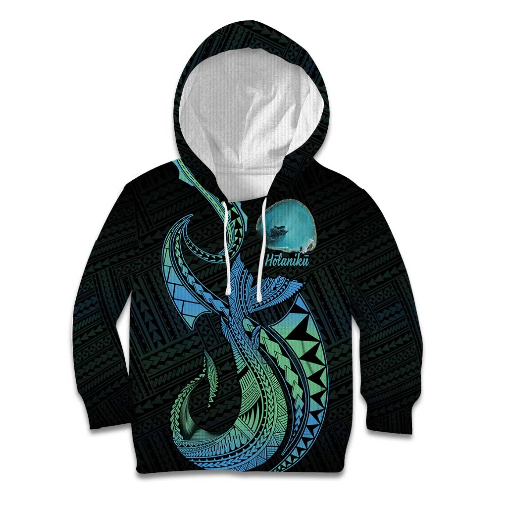 Personalised Hawaii Kure Atoll Kid Hoodie Holaniku Coral Reef with Polynesian Tribal