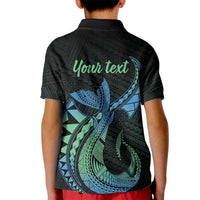 Personalised Hawaii Kure Atoll Kid Polo Shirt Holaniku Coral Reef with Polynesian Tribal