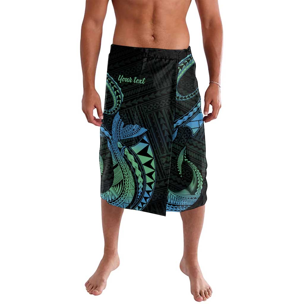 Personalised Hawaii Kure Atoll Lavalava Holaniku Coral Reef with Polynesian Tribal LT9 Blue - Polynesian Pride