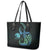 Personalised Hawaii Kure Atoll Leather Tote Bag Holaniku Coral Reef with Polynesian Tribal