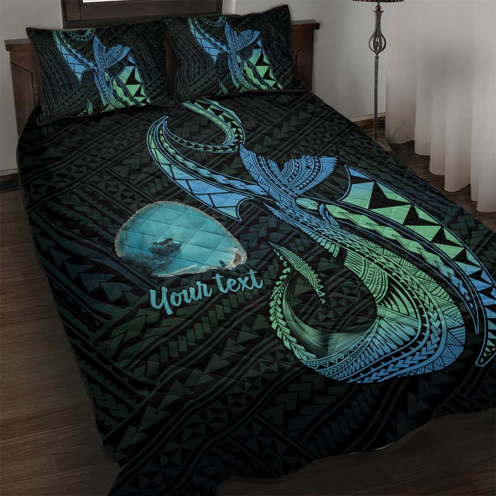 Personalised Hawaii Kure Atoll Quilt Bed Set Holaniku Coral Reef with Polynesian Tribal