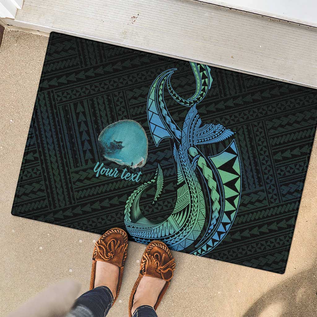 Personalised Hawaii Kure Atoll Rubber Doormat Holaniku Coral Reef with Polynesian Tribal LT9 - Polynesian Pride