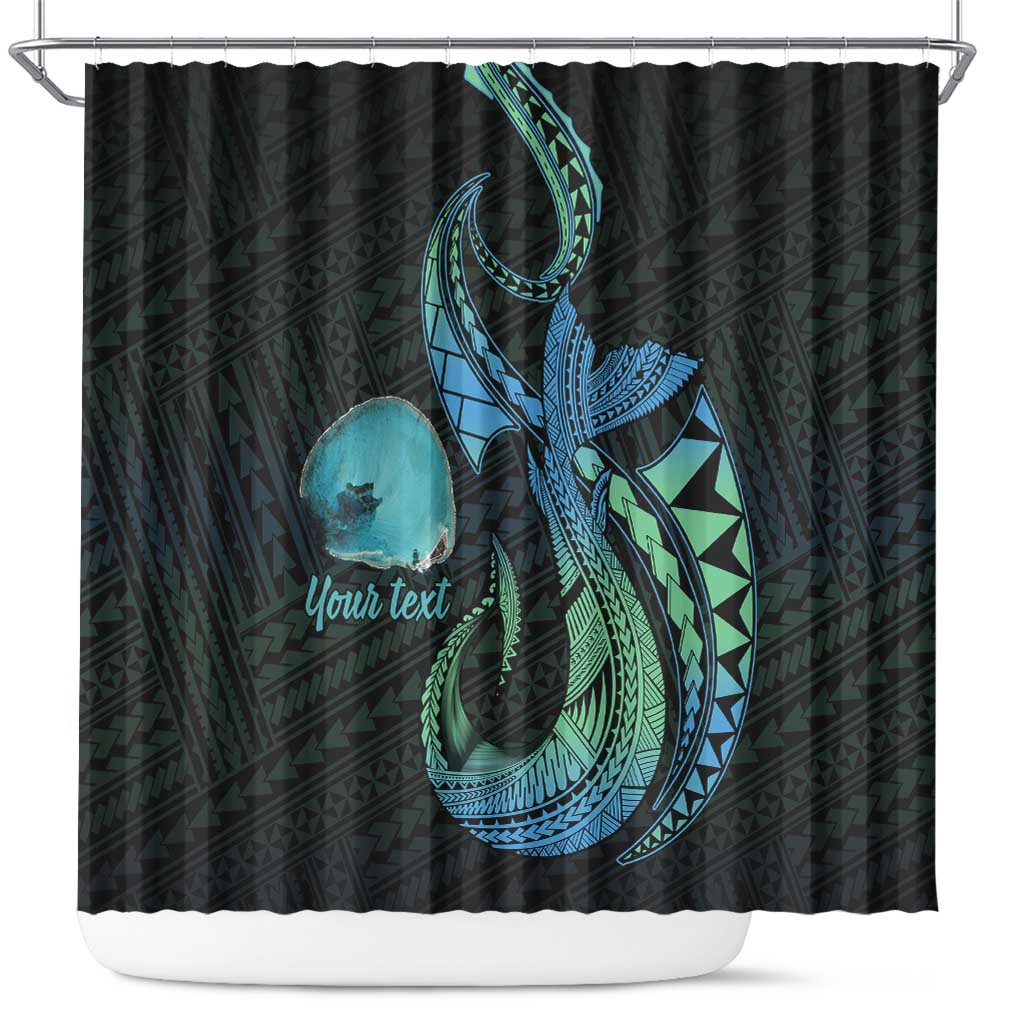 Personalised Hawaii Kure Atoll Shower Curtain Holaniku Coral Reef with Polynesian Tribal