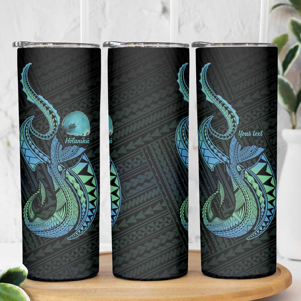 Personalised Hawaii Kure Atoll Skinny Tumbler Holaniku Coral Reef with Polynesian Tribal