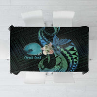 Personalised Hawaii Kure Atoll Tablecloth Holaniku Coral Reef with Polynesian Tribal LT9 Blue - Polynesian Pride