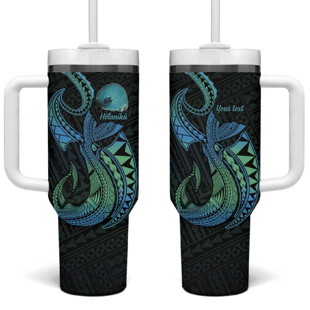 Personalised Hawaii Kure Atoll Tumbler With Handle Holaniku Coral Reef with Polynesian Tribal