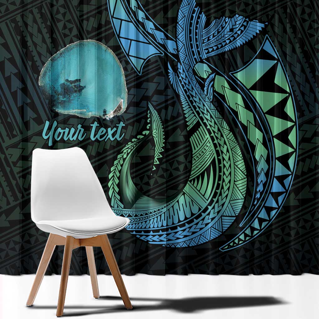 Personalised Hawaii Kure Atoll Window Curtain Holaniku Coral Reef with Polynesian Tribal LT9 - Polynesian Pride