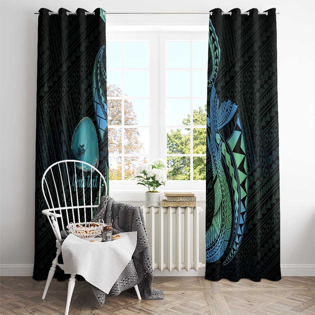 Personalised Hawaii Kure Atoll Window Curtain Holaniku Coral Reef with Polynesian Tribal LT9 - Polynesian Pride