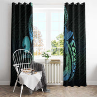 Personalised Hawaii Kure Atoll Window Curtain Holaniku Coral Reef with Polynesian Tribal LT9 - Polynesian Pride