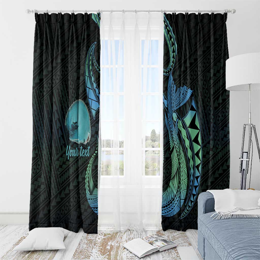 Personalised Hawaii Kure Atoll Window Curtain Holaniku Coral Reef with Polynesian Tribal LT9 - Polynesian Pride