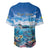 Personalised Palau Kayangel Atoll Baseball Jersey Turtle With Coral Reef Under Water