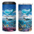 Personalised Palau Kayangel Atoll 4 in 1 Can Cooler Tumbler Turtle With Coral Reef Under Water