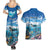 Personalised Palau Kayangel Atoll Couples Matching Summer Maxi Dress and Hawaiian Shirt Turtle With Coral Reef Under Water