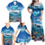 Personalised Palau Kayangel Atoll Family Matching Off Shoulder Maxi Dress and Hawaiian Shirt Turtle With Coral Reef Under Water