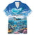 Personalised Palau Kayangel Atoll Family Matching Puletasi and Hawaiian Shirt Turtle With Coral Reef Under Water