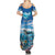 Personalised Palau Kayangel Atoll Family Matching Summer Maxi Dress and Hawaiian Shirt Turtle With Coral Reef Under Water