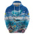 Personalised Palau Kayangel Atoll Hoodie Turtle With Coral Reef Under Water