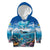 Personalised Palau Kayangel Atoll Kid Hoodie Turtle With Coral Reef Under Water