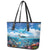 Personalised Palau Kayangel Atoll Leather Tote Bag Turtle With Coral Reef Under Water