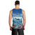 Personalised Palau Kayangel Atoll Men Tank Top Turtle With Coral Reef Under Water