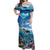 Personalised Palau Kayangel Atoll Off Shoulder Maxi Dress Turtle With Coral Reef Under Water