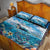 Personalised Palau Kayangel Atoll Quilt Bed Set Turtle With Coral Reef Under Water